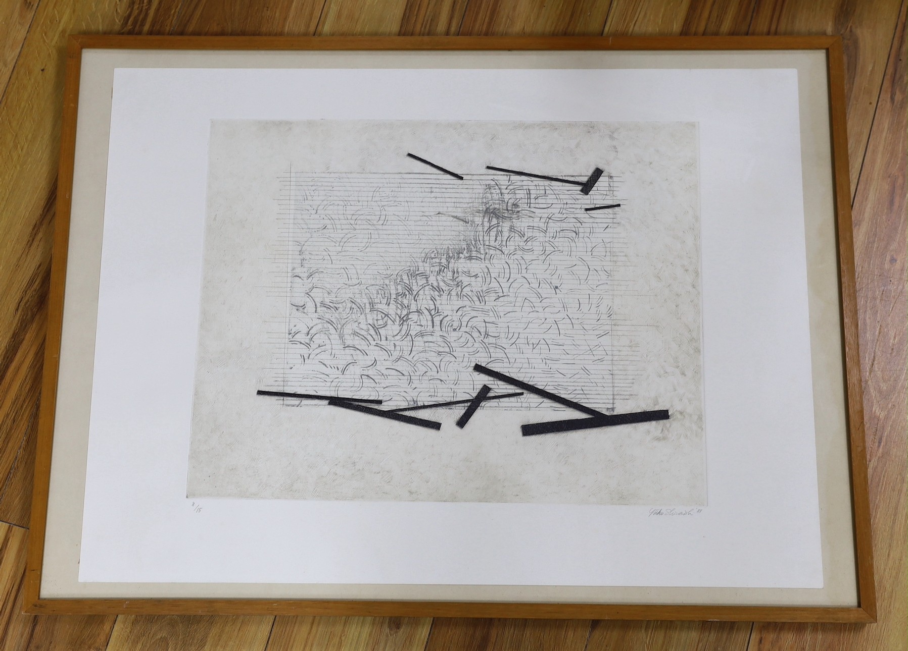 Yuko Shiraishi (Japanese 1956-), limited edition print, Untitled, signed in pencil and dated '81, 8/15, the sheet 57 x 76.5cm